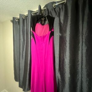 Elegant Pink and Black Women's Dress